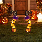 DREAMADE 2-Pack Lighted Witch Legs Stakes Outdoor Halloween Decoration