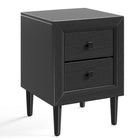 Nightstand Wooden W/Two Storage Drawers and Handles