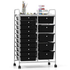 Dreamade Rolling Storage Cart 15-Drawer Trolley with Chrome Plated Metal Frame