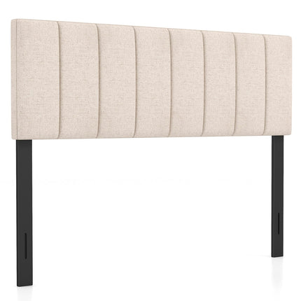 Dreamade Linen Upholstered Headboard, Adjustable Width Button Tufted Headboard