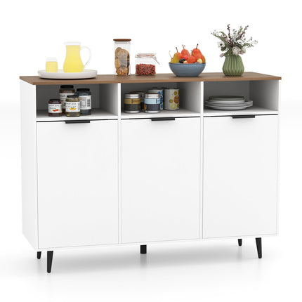 Dreamade Sideboard Cabinet - 47” Buffet Cabinet with Storage Compartments, Countertop