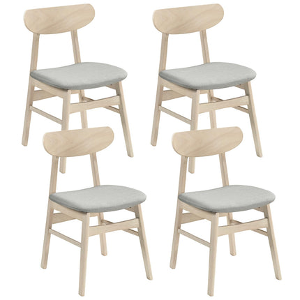 Dreamade Wooden Dining Chairs Set of 2/4 Upholstered Kitchen Chairs with Rubber Wood Legs