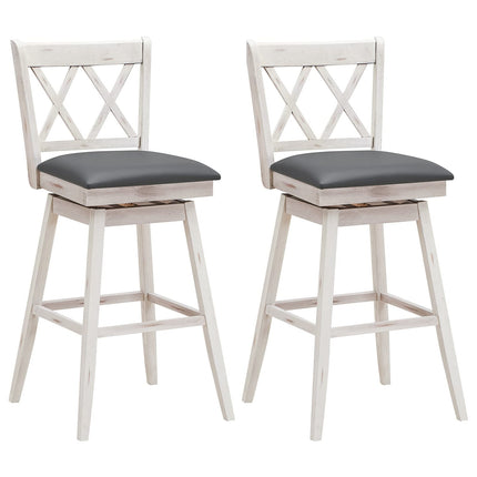 Dreamade Bar Stool with Foot Rest Upholstered Cushion & Ergonomic Backrest