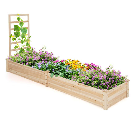Dreamade Raised Garden Bed with Trellis, 93" L x 25" W x 40" H