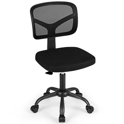 Dreamade Armless Kids Desk Chair | Rolling Study Chair with Wheels & Adjustable Height
