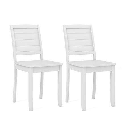 Dreamade Wood Dining Chairs Set of 2/4, Modern Kitchen Chairs w/Rubber Wood Legs, Curved Backrest, Farmhouse Diner Chairs