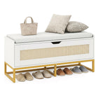 Dreamade Flip-Top Entryway Bench with Removable Padded Seat & Hidden Storage