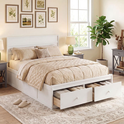 Dreamade Bed Frame with Storage Drawers