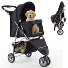 Dreamade 3 Wheel Foldable Dog Stroller for Small Dogs Cats