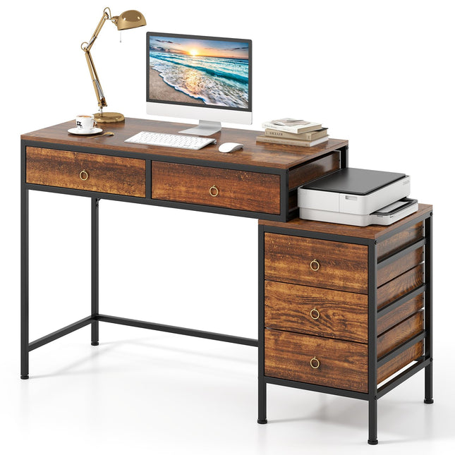 Dreamade 51" Home Office Computer Desk w/ 5 Drawers