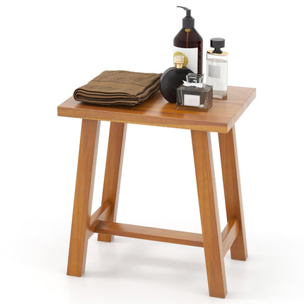 Dreamade Teak Shower Bench, Waterproof Shower Stool for Shaving Legs & Spa Bath, Smooth Seat