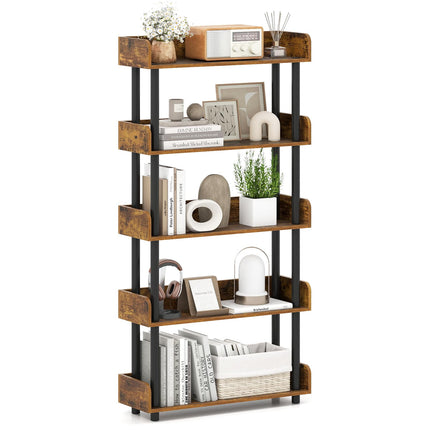 Dreamade 5-Tier Bookshelf with Anti-Tipping Kit & Open Storage Organizer for Living Room Bedroom