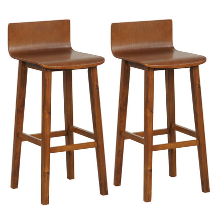 Dreamade 2 or 4 Bar Stools Set with Low Back & Footrest