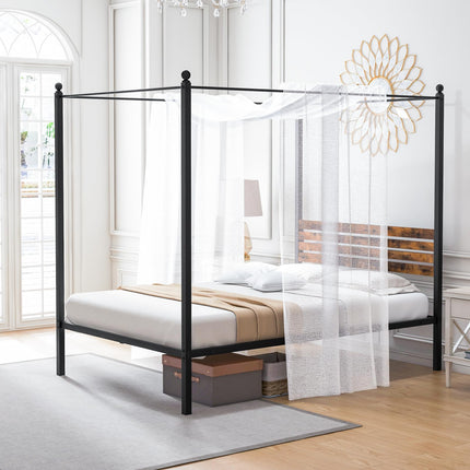 Dreamade Queen/Full/Twin Size Metal Canopy Bed Frame