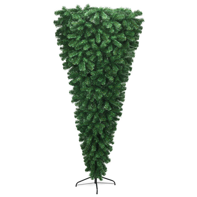 Dreamade 7FT Upside Down Tree, Artificial Christmas Tree with Metal Stand - DreamadeUS