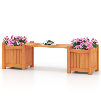 Dreamade Outdoor Bench with Raised Garden Beds (42"x11"x11.5")