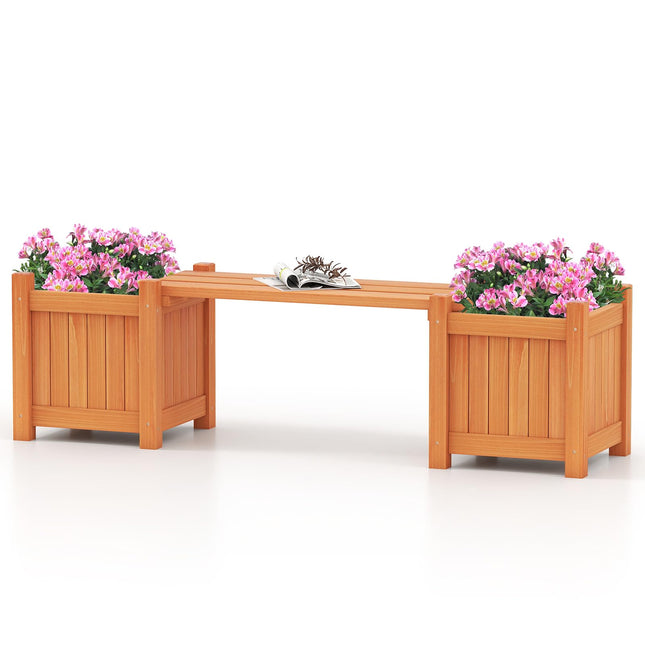 Dreamade Outdoor Bench with Raised Garden Beds (42"x11"x11.5")