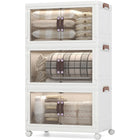 Dreamade 3-tier Collapsible Storage Bins with Wheels and Lid