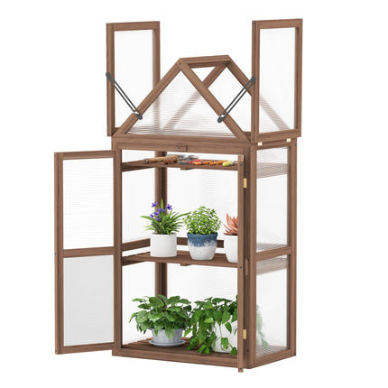 Dreamade Garden Cold Frame Mini Greenhouse Storage Shelves