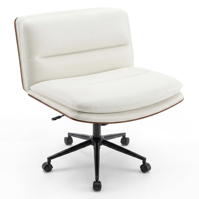 Dreamade Armless Office Chair with Wheels for Home Office & Bedroom