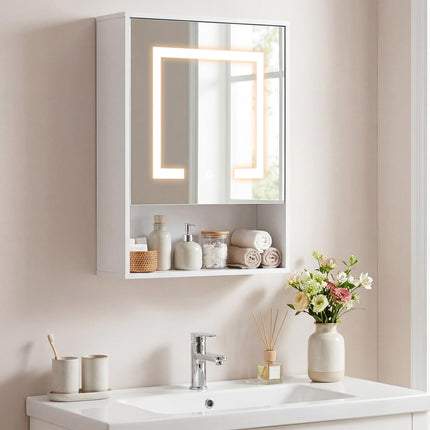 Dreamade 24"x18" Medicine Cabinet with Mirror and Lights