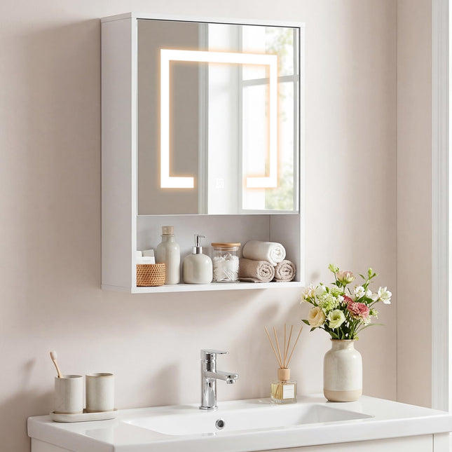 Dreamade 24"x18" Medicine Cabinet with Mirror and Lights
