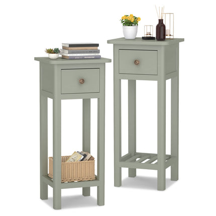 Small End Table | Wooden Slim Side Table for Small Space