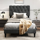 Modern Queen/Full/Twin Size Upholstered Platform Bed Frame with Diamond Tufting Headboard