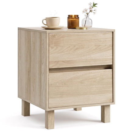 Dreamade Modern Wood Night Stand w/2 Storage Drawers (1/2)