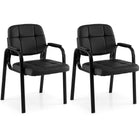 Dreamade Leather Office Reception Chairs with Padded Armrests