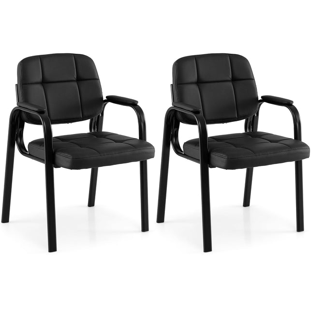 Dreamade Leather Office Reception Chairs with Padded Armrests