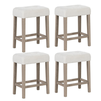 Dreamade Sherpa Bar Stools, 24" Counter Height Kitchen Bar Stools with Cushioned Seat
