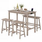 Dreamade 4-Piece Counter Height Dining Table Set with Power Outlet