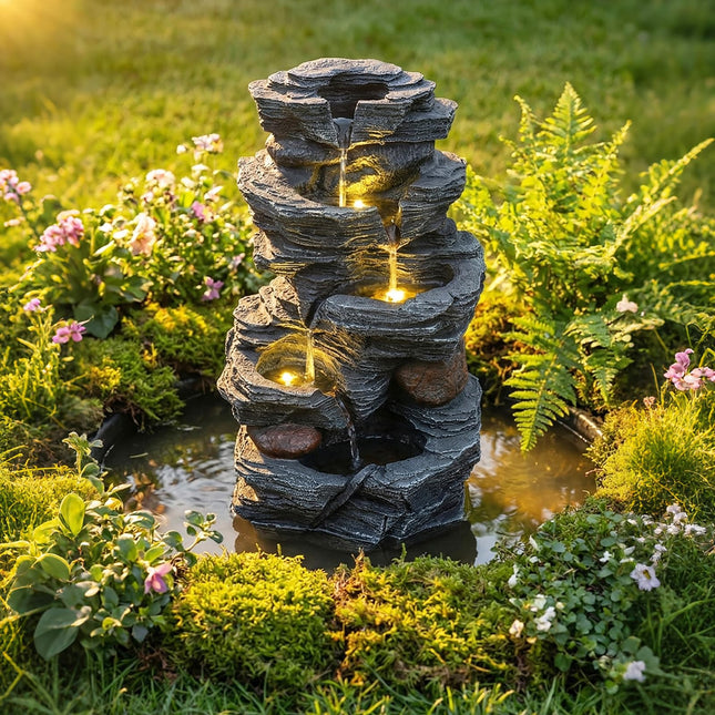 Dreamade 5-Tier Water Fountain Outdoor for Patio