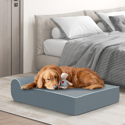 Dreamade Orthopedic Dog Bed for Large Dogs, 40" L Memory Foam Dog Sofa Bed with Washable Removable Cove (Gray)