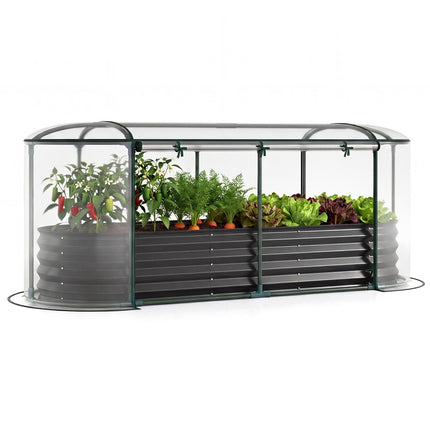 Dreamade Raised Garden Bed w/Greenhouse Cover (6x2x1 FT)