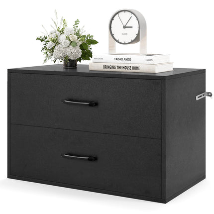 Dreamade Dressers Stackable 2 Drawer Horiztonal Organizer W/Handles Dresser Tower, White