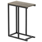 Dreamade C Shaped End Table, Small Side Table for Sofa, Couch Table That Slide Under with Metal Frame
