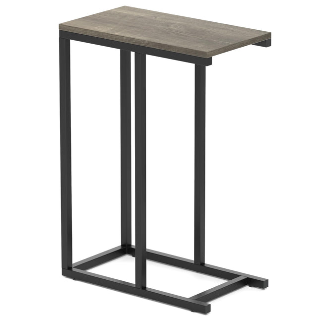 Dreamade C Shaped End Table, Small Side Table for Sofa, Couch Table That Slide Under with Metal Frame