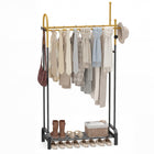 Dreamade Double Rod Freestanding Clothes Rack with 5 Coat Hooks