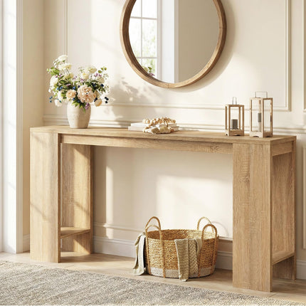 Dreamade 71" Farmhouse Console Table | Narrow Long Entryway Table Behind Couch