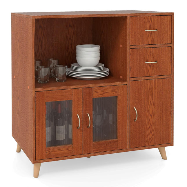 Dreamade 36 Inch Sideboard Buffet Cabinet with Open Compartment