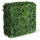 Dreamade Artificial Boxwood Hedge Wall, Faux Grass Wall with PE Leaves and Aluminum Frame