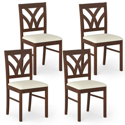 Dreamade Wooden Dining Chairs Set of 2/4 Farmhouse Upholstered Kitchen Chairs