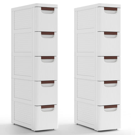 Dreamade Storage Cart, Narrow Plastic Dresser, Rolling Organizer Cart for Office Classroom Bedroom