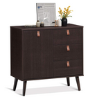 Dreamade Sideboard Storage Cabinet with Doors and Adjustable Shelf (Dark Brown)