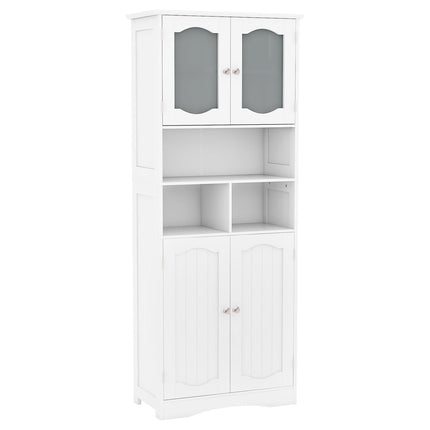Dreamade 58.5" Tall Storage Cabinet - Pantry Cabinet with Tempered Glass Doors, Adjustable Shelves