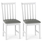 Dreamade Wooden Dining Chairs Set of 2/4 Faux Leather Upholstered Kitchen Chair w/Rubber Wood Legs