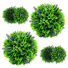 Dreamade 12 Inch Artificial Lavender Topiary Balls Set of 2, Outdoor Faux Greenery Balls with Flowers