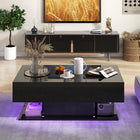 Dreamade Modern LED Coffee Table - 2-Tier Center Table